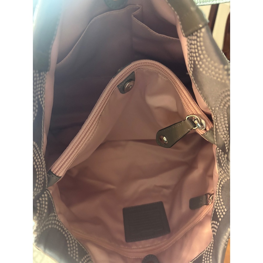 Coach Gray Op Art Signature Satchel Shoulder Bag F1259 F20019 - Picture 4 of 9